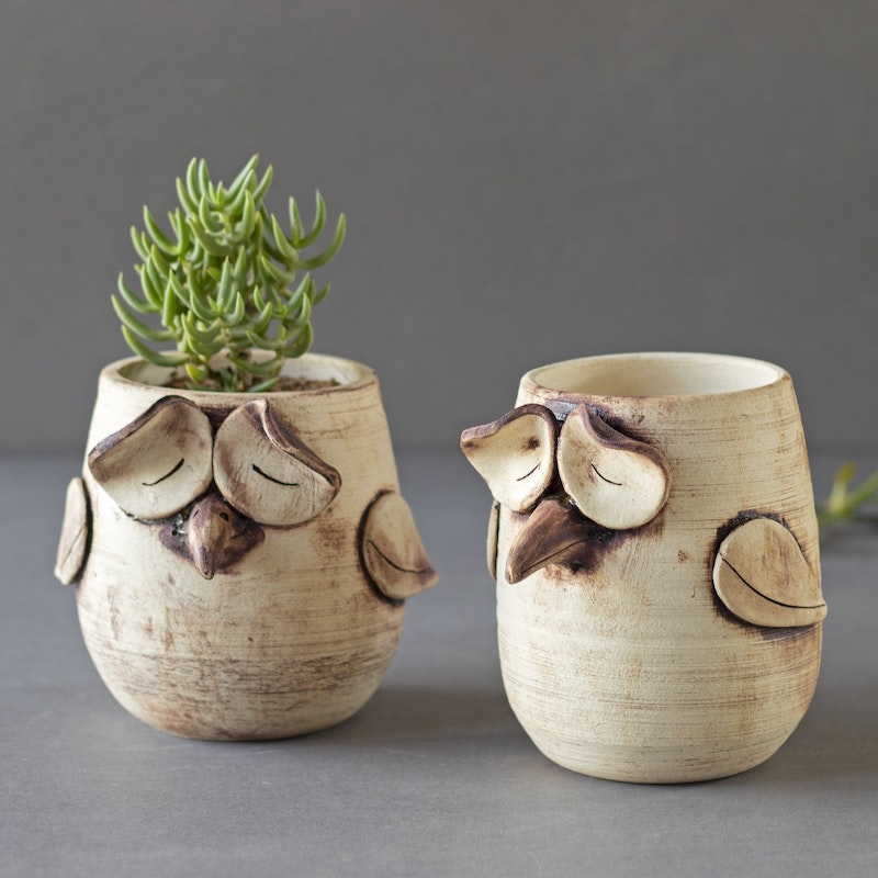 ceramic owl planter